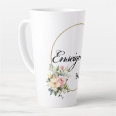 Ensignante Bloemen Waterverf Latte Mok (Linkerhoek)