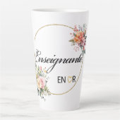 Ensignante Bloemen Waterverf Latte Mok (Voorkant)