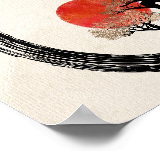 Enso Circle and Bonsai Tree on Canvas Poster (Hoek)