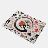 Enso Circle Bonsai Tree op Zen Symbol patroon Deurmat (Schuin)
