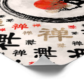 Enso Circle Bonsai Tree op Zen Symbol patroon Poster (Hoek)