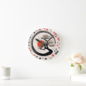 Enso Circle Bonsai Tree op Zen Symbol patroon Ronde Klok (Huis)