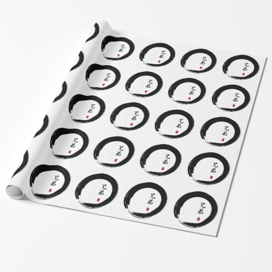 Enso Circle en Brother Calligrafie Cadeaupapier (Uitgerold)