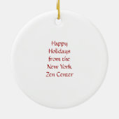 Enso Circle met Gelukkig kerstversiering Keramisch Ornament (Achterkant)