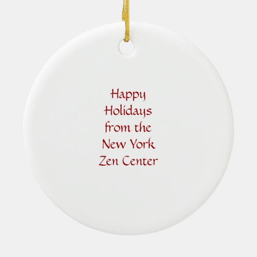 Enso Circle met Gelukkig kerstversiering Keramisch Ornament (Achterkant)