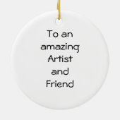 Enso Circle met kalligrafie voor artiest Keramisch Ornament (Achterkant)