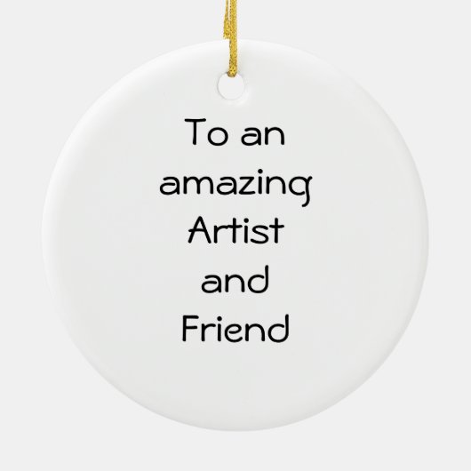 Enso Circle met kalligrafie voor artiest Keramisch Ornament (Achterkant)