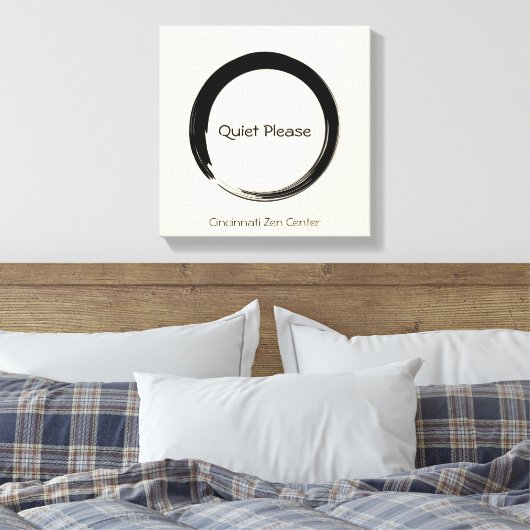 Enso Circle, rustig alsjeblieft Canvas Afdruk (Insitu (Slaapkamer))