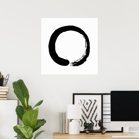 Enso Circle Zen Calligrafie Poster (Thuiskantoor)