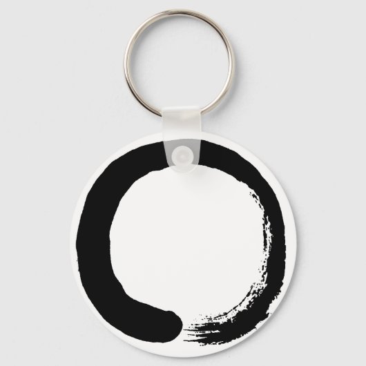 Enso Circle Zen Calligrafie Sleutelhanger (Voorkant)