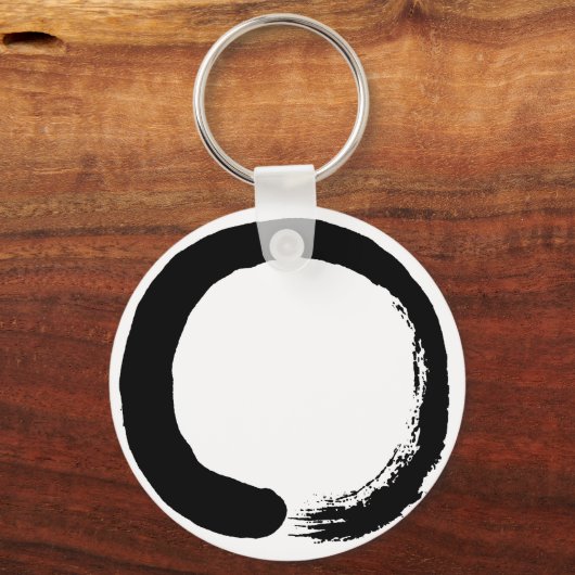 Enso Circle Zen Calligrafie Sleutelhanger (Voorkant)