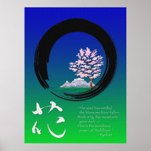 Enso cirkel en Zen wijsheid door Ryokan Poster