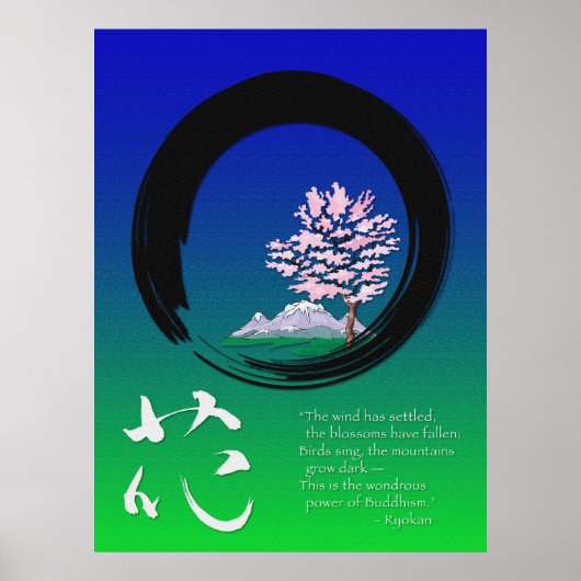 Enso cirkel en Zen wijsheid door Ryokan Poster (Voorkant)