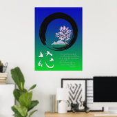 Enso cirkel en Zen wijsheid door Ryokan Poster (Thuiskantoor)