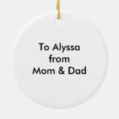 Enso Cirkel met Symbool voor Dochter Keramisch Ornament (Achterkant)