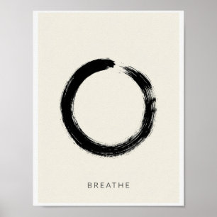 Enso-cirkelposter, Japanse Zen-kwaststreek Poster