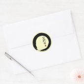Enso met Japans voor "kunstenaar" Ronde Sticker (Envelop)