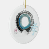 Enso met Kanji karakter voor Veiligheid Keramisch Ornament (Rechts)