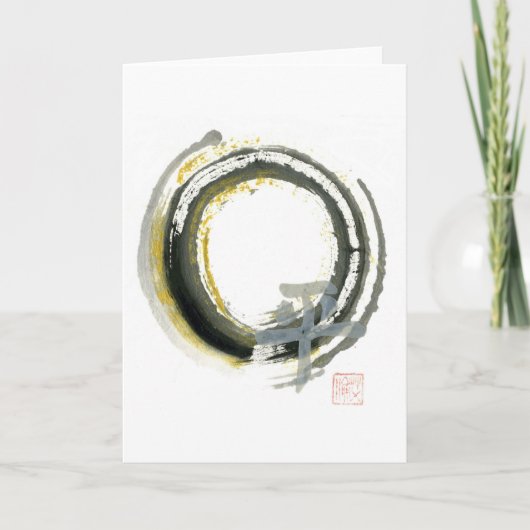 Enso met PAX, sumi-E Kaart (Voorkant)