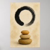 Enso Over Stones Gouache Boho Kunstposter Poster (Voorkant)