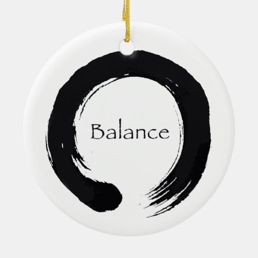 Enso-versiering voor Breedte & Balans Keramisch Ornament (Achterkant)