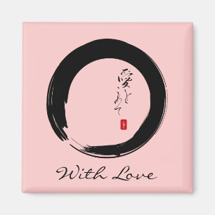 Enso with "With Love" kanji text Magneet