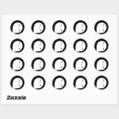 Enso with "With Love" kanji text Ronde Sticker (Vel)