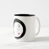 Enso with "With Love" kanji text Tweekleurige Koffiemok (Voorkant rechts)