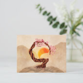 Enso Zen Blossoming Sakura Bonsai Briefkaart (Staand voorkant)
