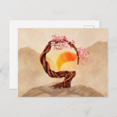 Enso Zen Blossoming Sakura Bonsai Briefkaart (Voorkant / Achterkant)