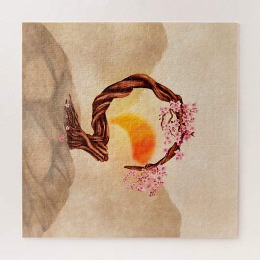 Enso Zen Blossoming Sakura Bonsai Legpuzzel (Horizontaal)