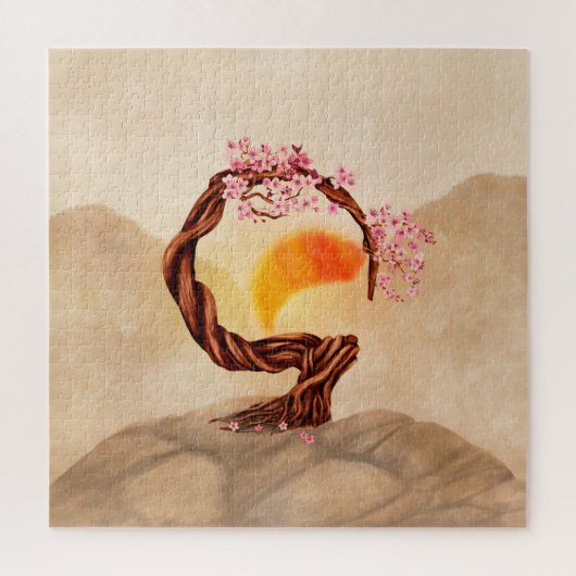 Enso Zen Blossoming Sakura Bonsai Legpuzzel (Verticaal)