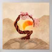 Enso Zen Blossoming Sakura Bonsai Poster (Voorkant)