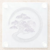 Enso Zen Circle Amethyst Bonsai boom Glazen Onderzetter (Achterkant)