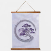 Enso Zen Circle Amethyst Bonsai boom Hangend Wandkleed (Voorkant)