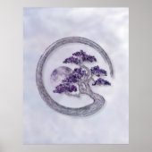 Enso Zen Circle Amethyst Bonsai boom Poster (Voorkant)