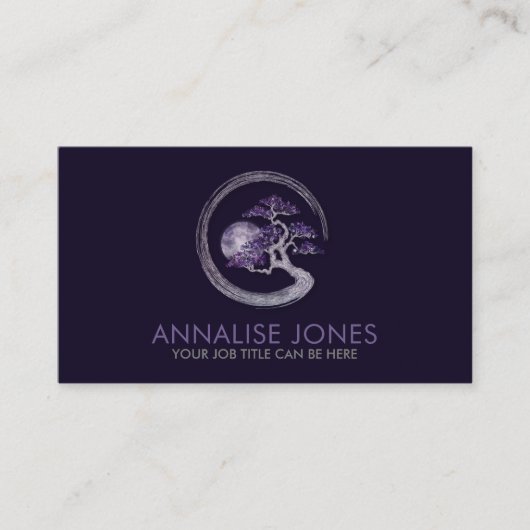 Enso Zen Circle Amethyst Bonsai boom Visitekaartje (Voorkant)