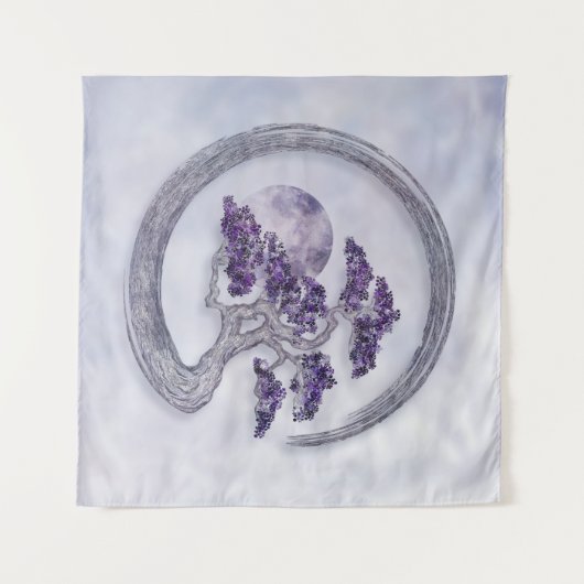 Enso Zen Circle Amethyst Bonsai boom Wandkleed (Voorkant (horizontaal))