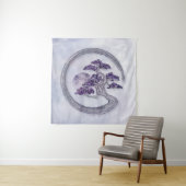 Enso Zen Circle Amethyst Bonsai boom Wandkleed (In situ)