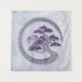Enso Zen Circle Amethyst Bonsai boom Wandkleed (Voorkant)