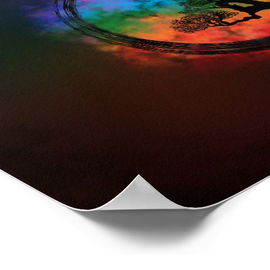 Enso Zen Circle and Bonsai Tree Nebula Poster (Hoek)