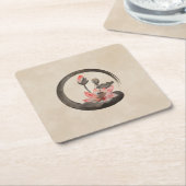 Enso Zen Circle and Lotus Kartonnen Onderzetters (Schuin)