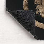 Enso Zen Circle and Tree - Gold op zwart Muismat (Hoek)