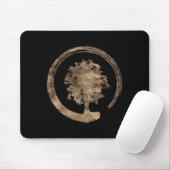 Enso Zen Circle and Tree - Gold op zwart Muismat (Met muis)