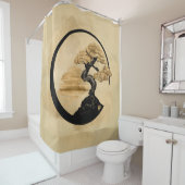 Enso Zen Circle Bonsai - Golden Sunrise Douchegordijn (In situ)