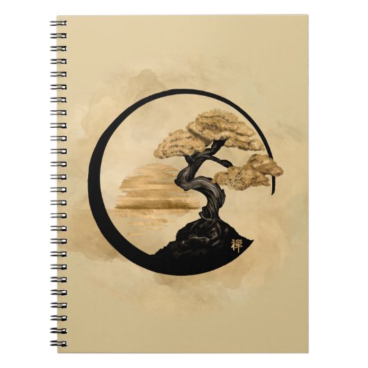 Enso Zen Circle Bonsai - Golden Sunrise Notitieboek (Voorkant)