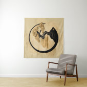 Enso Zen Circle Bonsai - Golden Sunrise Wandkleed (In situ)