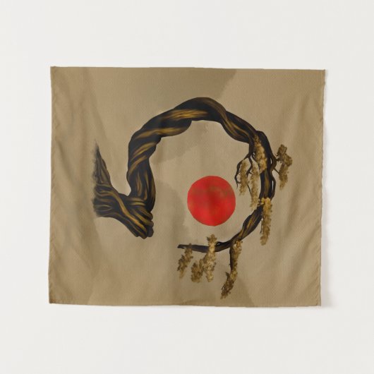 Enso Zen Circle Bonsai Wandkleed (Voorkant (horizontaal))