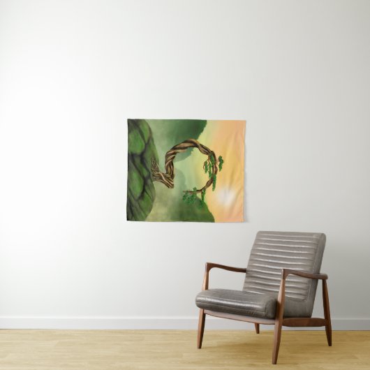 Enso Zen Circle Bonsai Wandkleed (In Situ (horizontaal))