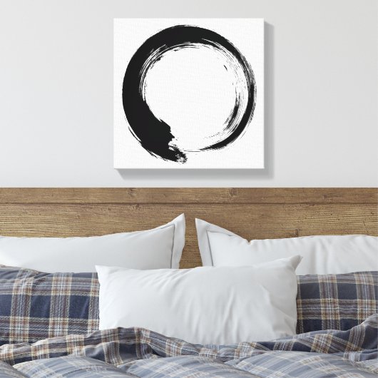 Enso Zen Circle Canvas Afdruk (Insitu (Slaapkamer))